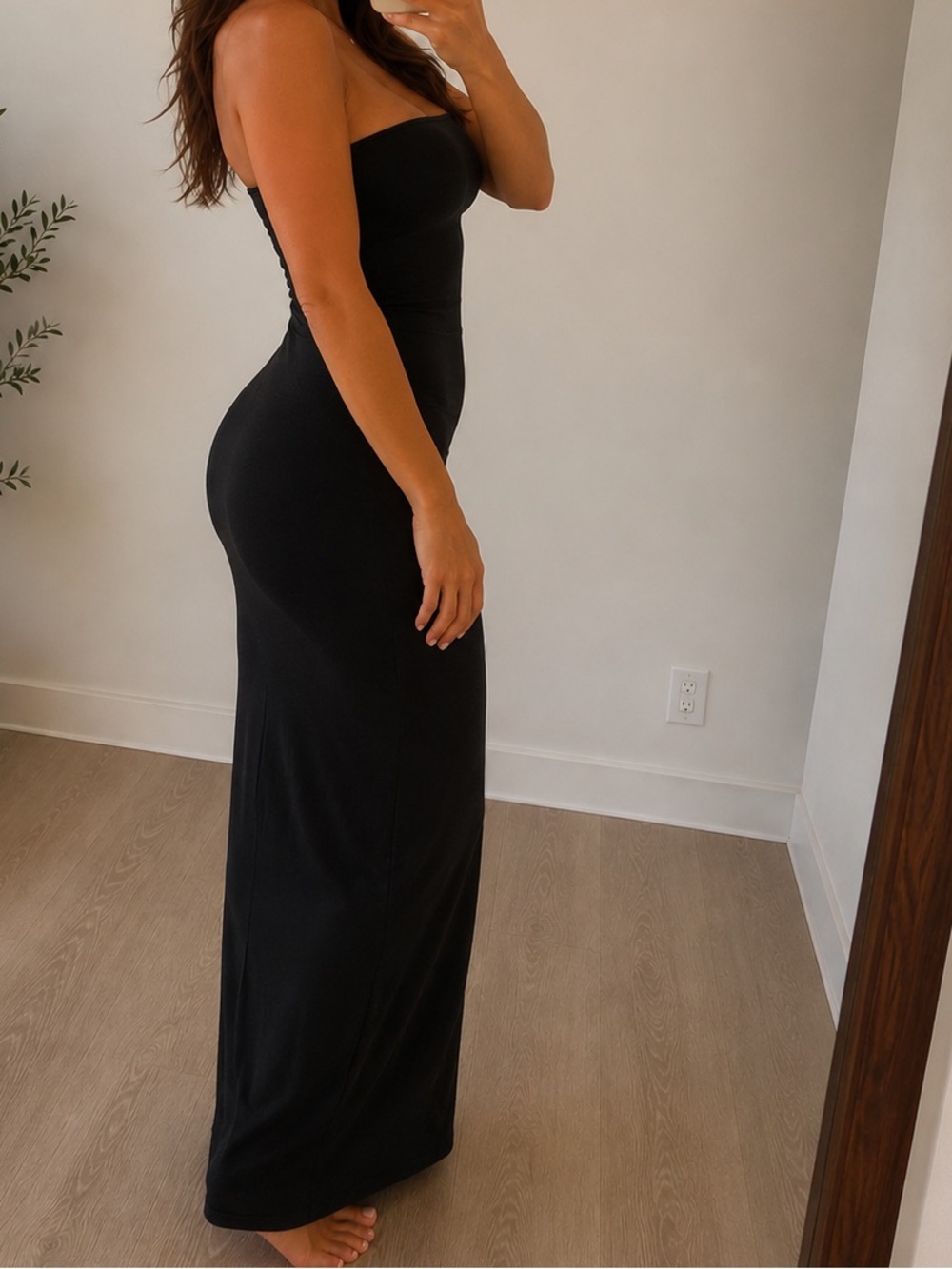NWT SKIMS Fits Everybody Tube Dress Onyx Black L | Sold Out